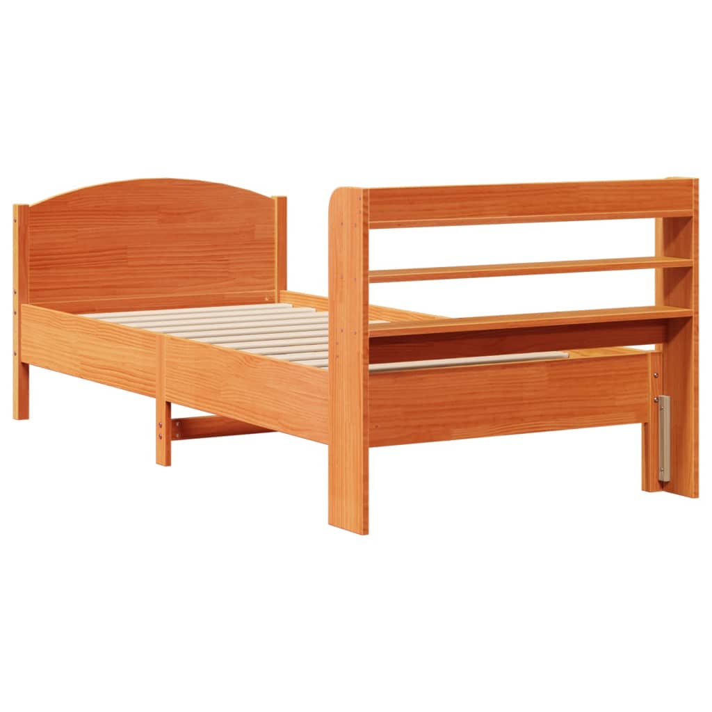 Letto Senza Materasso Marrone Cera 90x200 Cm Legno Di Pino - Image 6