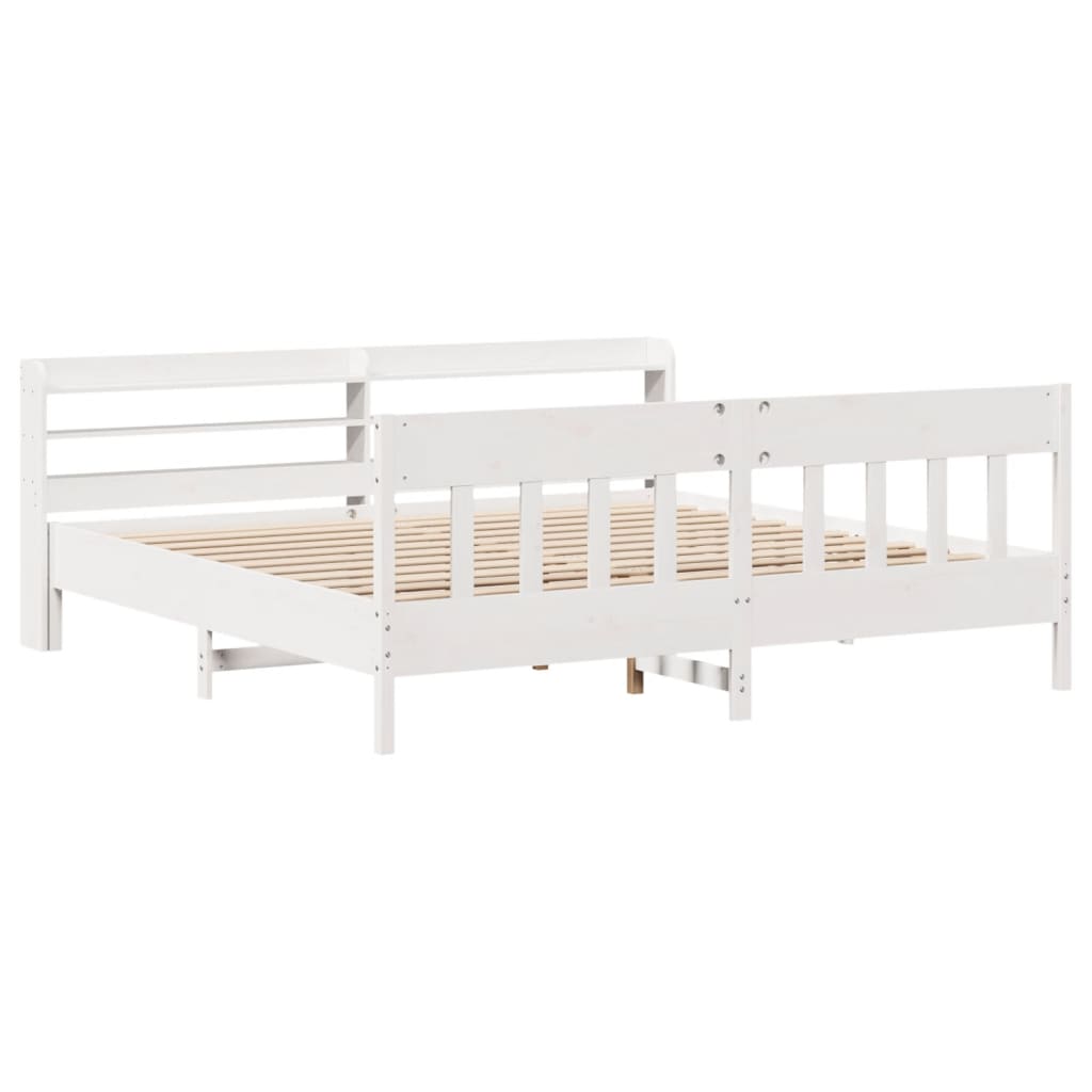 Giroletto Senza Materasso Bianco 200x200 Cm Legno Massello Pino - Image 3