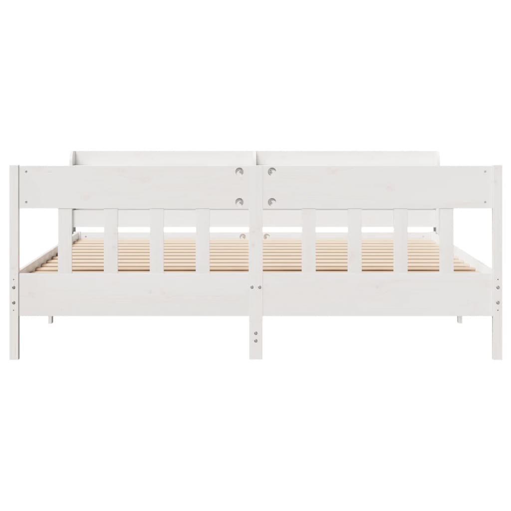 Giroletto Senza Materasso Bianco 200x200 Cm Legno Massello Pino - Image 4