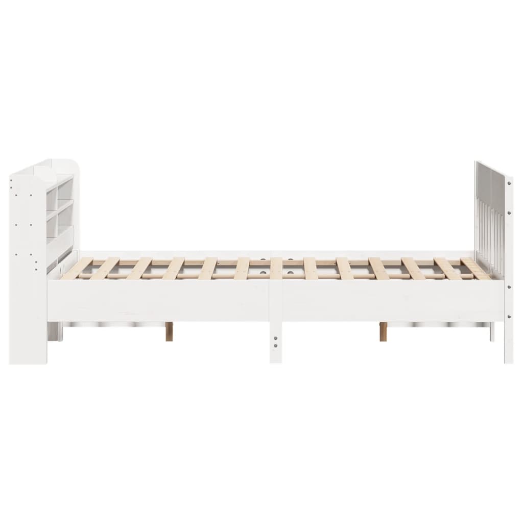 Letto Senza Materasso Bianco 160x200 Cm Legno Massello Di Pino - Image 5