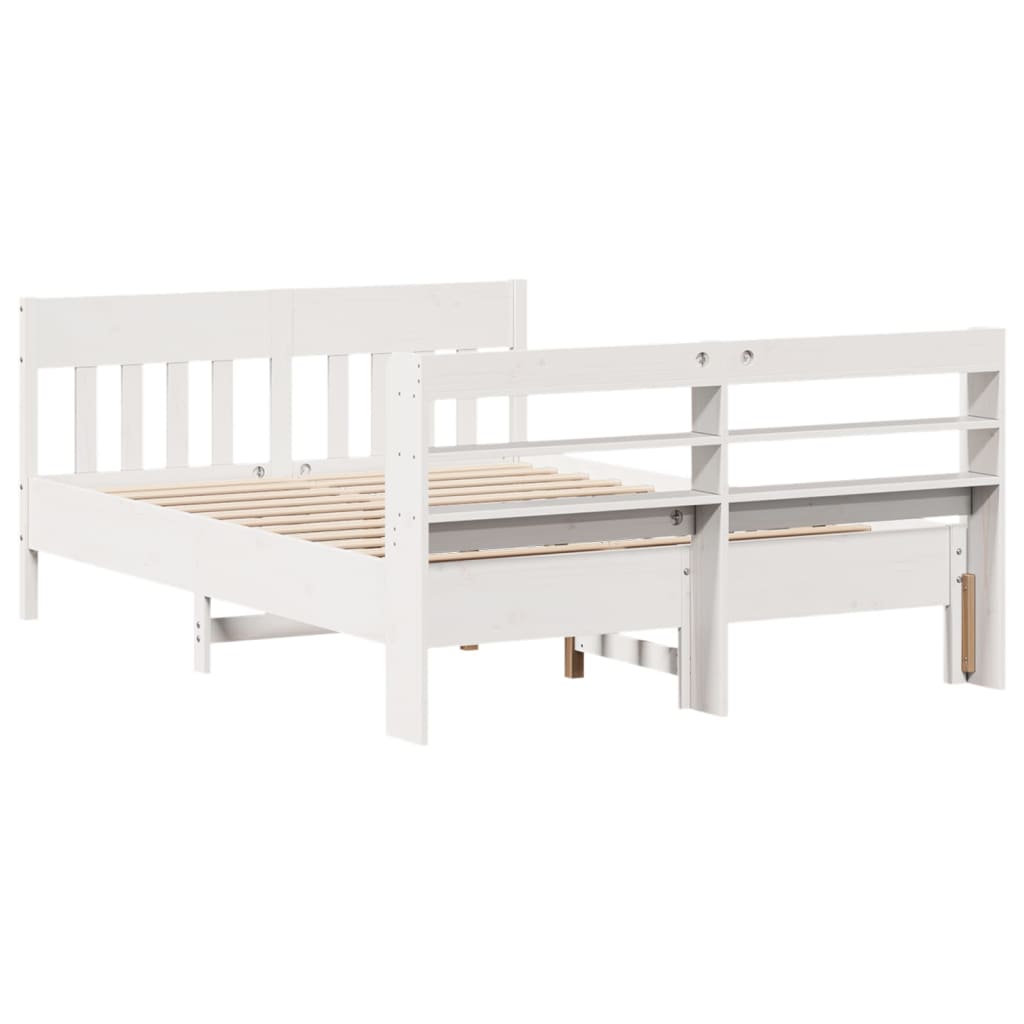 Letto Senza Materasso Bianco 160x200 Cm Legno Massello Di Pino - Image 6