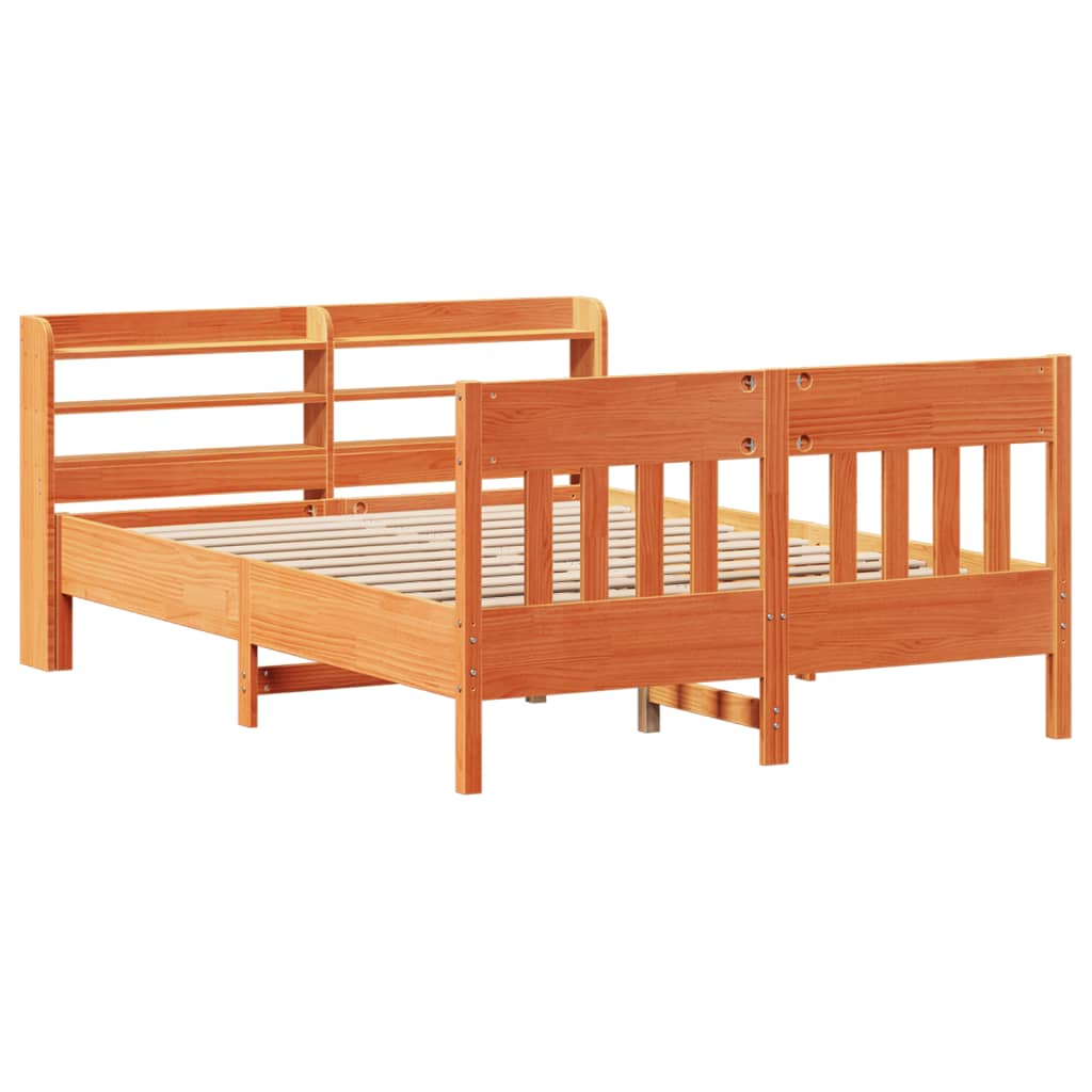 Letto Senza Materasso Marrone Cera 120x200 Cm In Legno Di Pino - Image 3