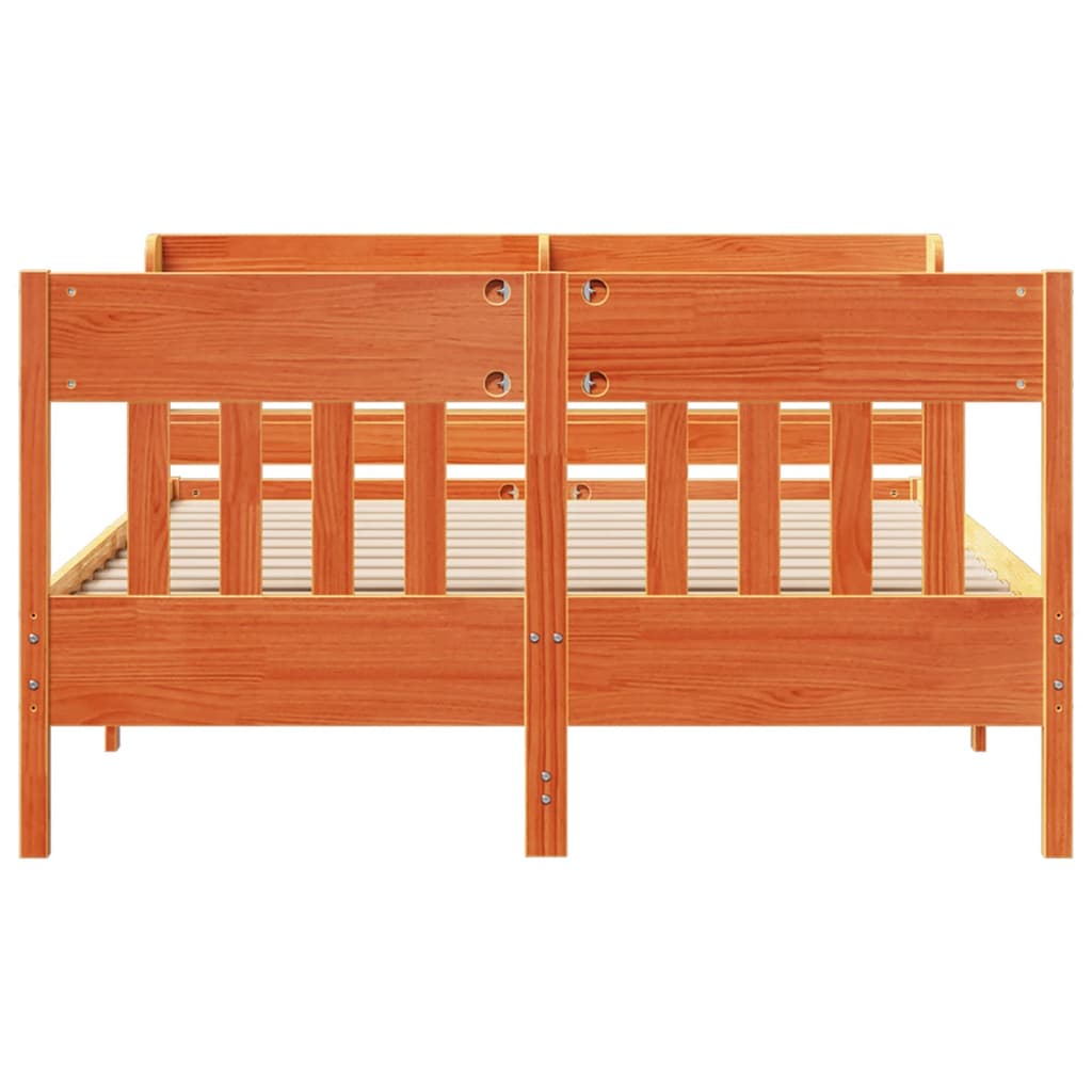 Letto Senza Materasso Marrone Cera 120x200 Cm In Legno Di Pino - Image 4