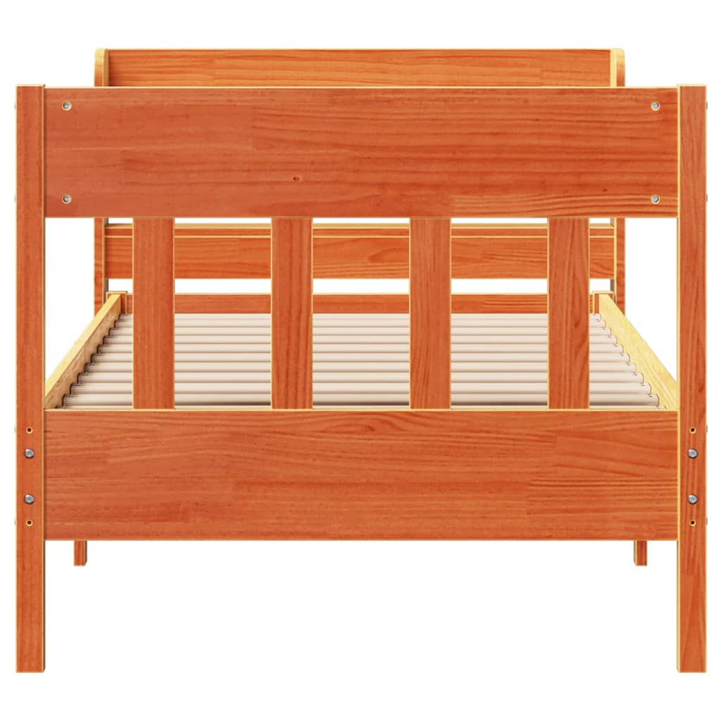 Letto Senza Materasso Marrone Cera 90x190 Cm In Legno Di Pino - Image 4