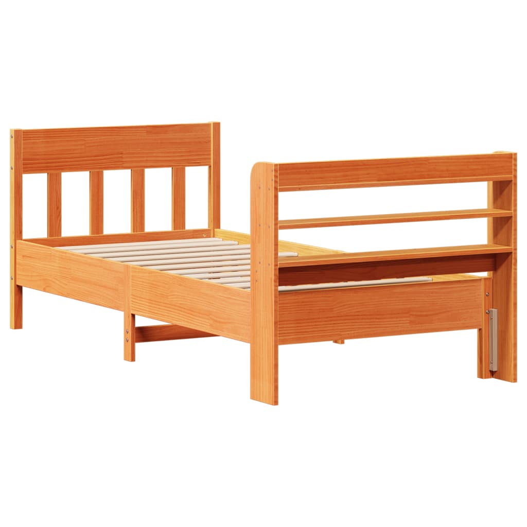Letto Senza Materasso Marrone Cera 90x190 Cm In Legno Di Pino - Image 6