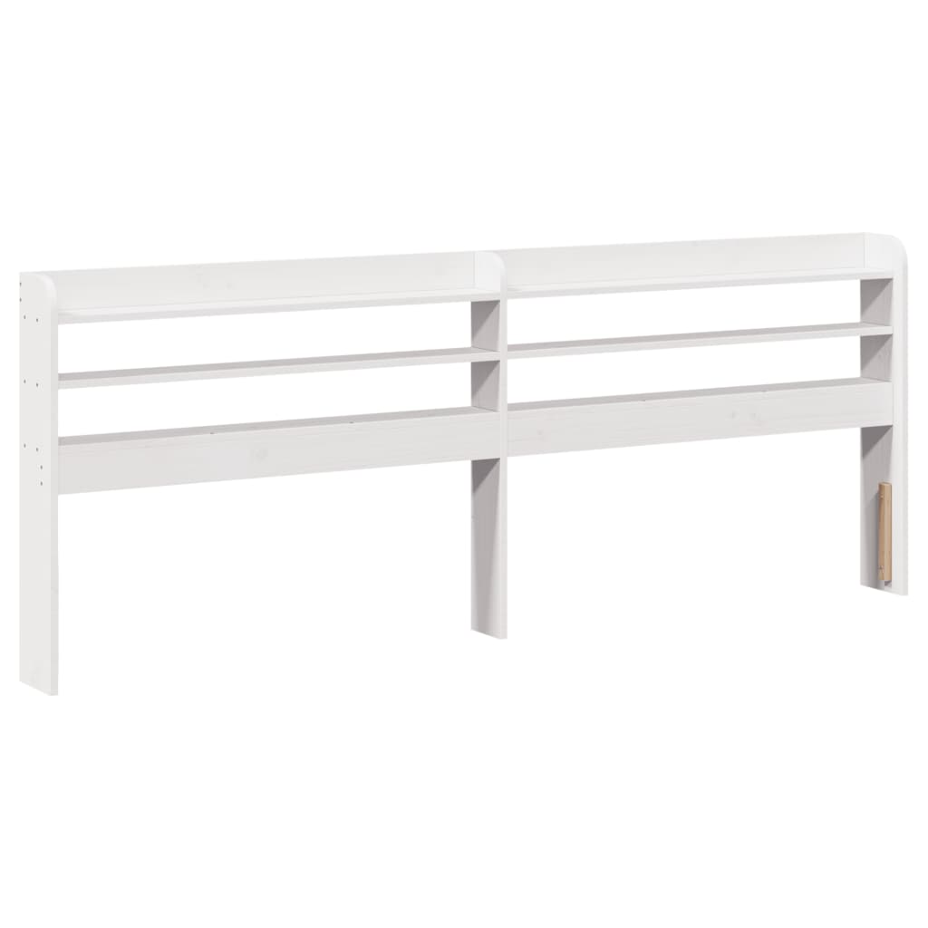 Giroletto Con Testiera Bianco 200x200 Cm Legno Massello Di Pino - Image 6