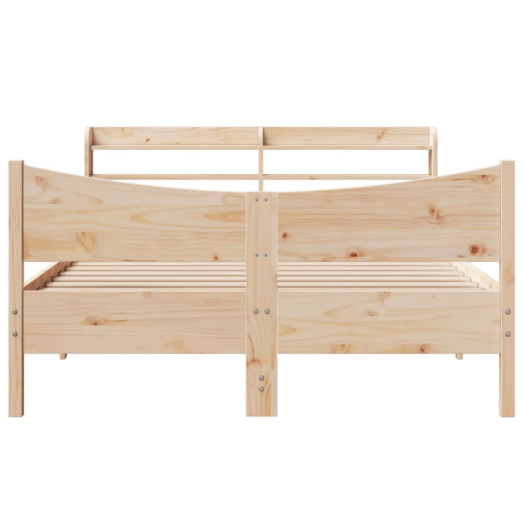 Giroletto Con Testiera 140x190 Cm In Legno Massello Di Pino - Image 4