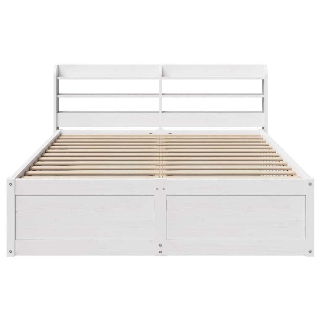 Giroletto Con Testiera Bianco 140x190 Cm In Legno Massello Pino - Image 4