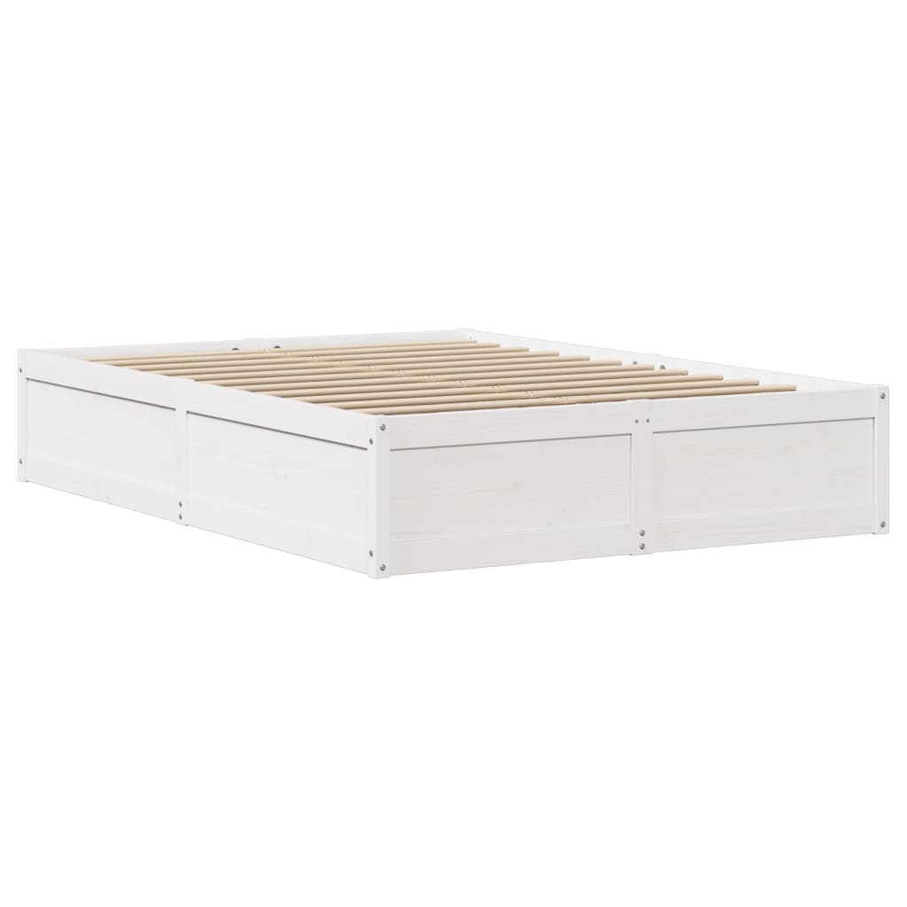 Giroletto Con Testiera Bianco 140x190 Cm In Legno Massello Pino - Image 5
