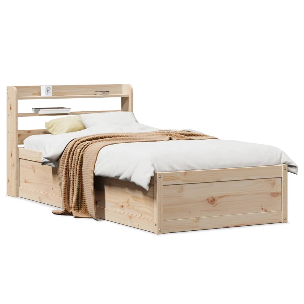 Giroletto Con Testiera 75x190 Cm In Legno Massello Di Pino