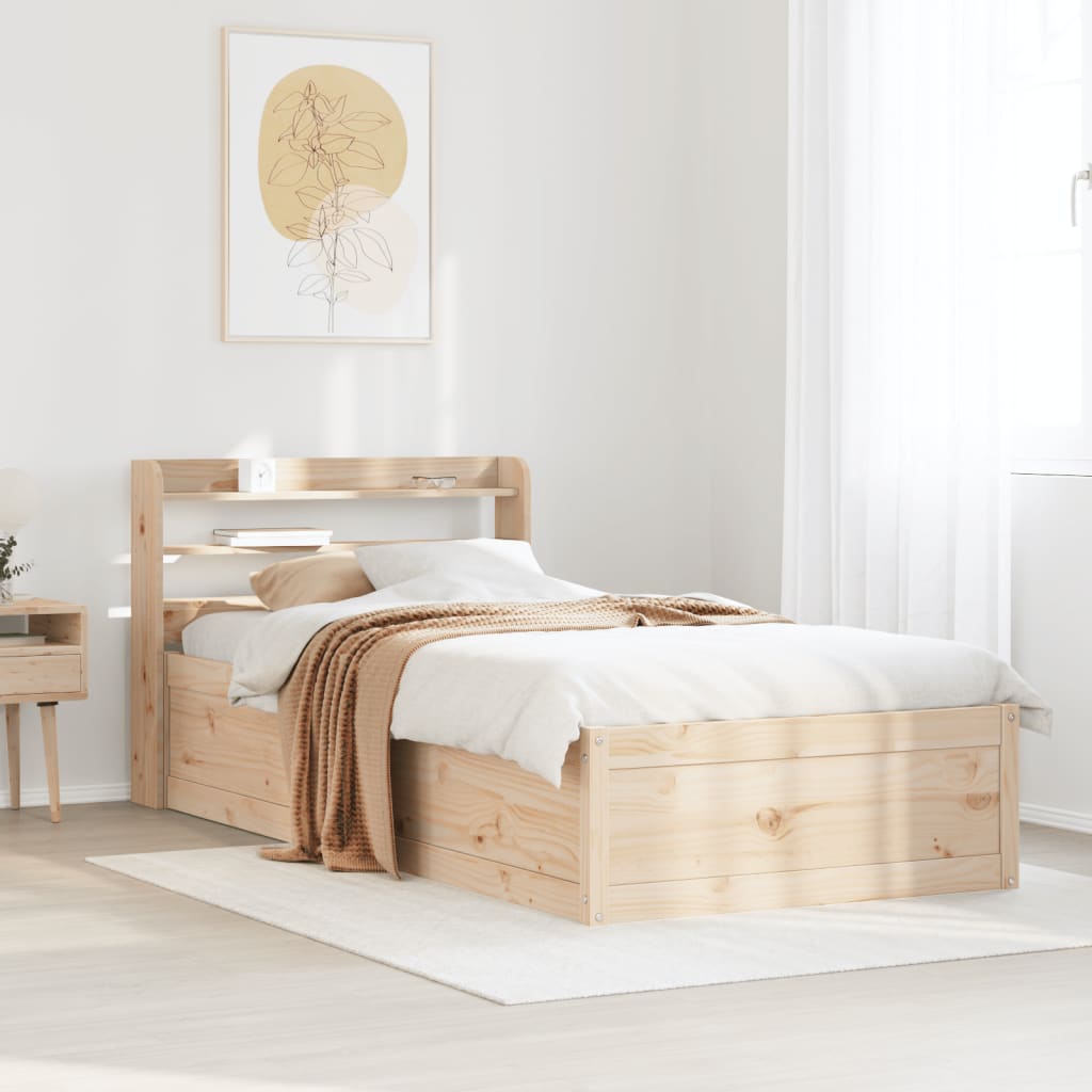 Giroletto Con Testiera 75x190 Cm In Legno Massello Di Pino - Image 3