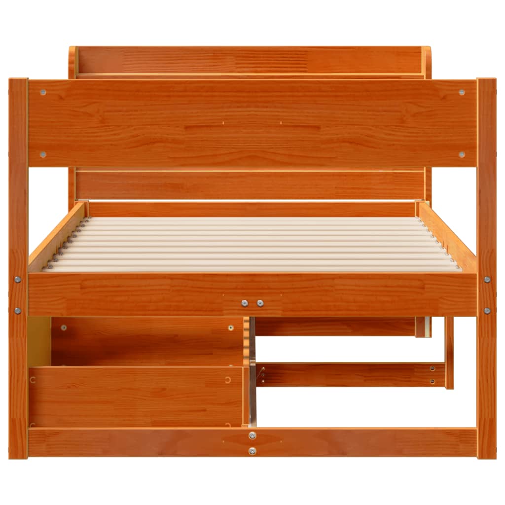 Letto Senza Materasso Marrone Cera 90x200 Cm Legno Di Pino - Image 4