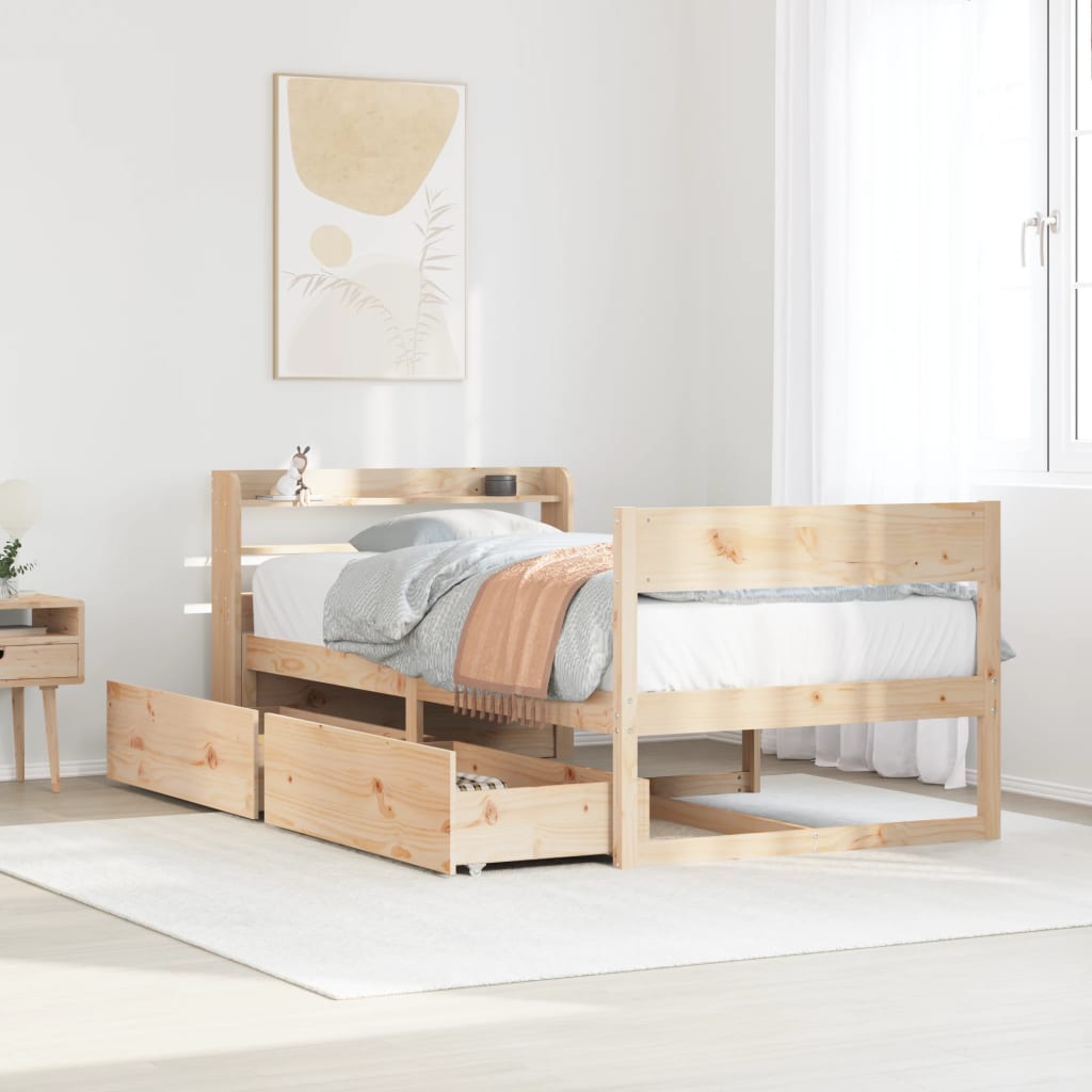 Letto Senza Materasso 75x190 Cm In Legno Massello Pino