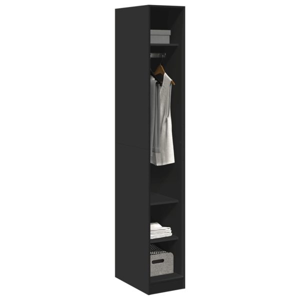 Armadio Nero 30x50x200 Cm In Legno Multistrato - Image 3