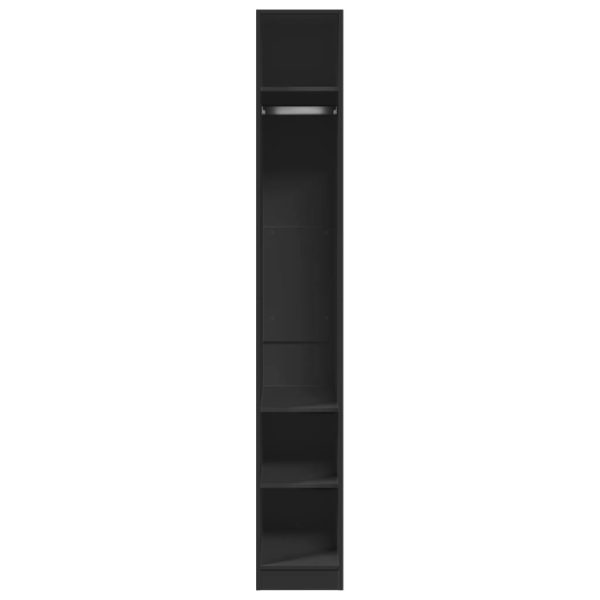 Armadio Nero 30x50x200 Cm In Legno Multistrato - Image 4