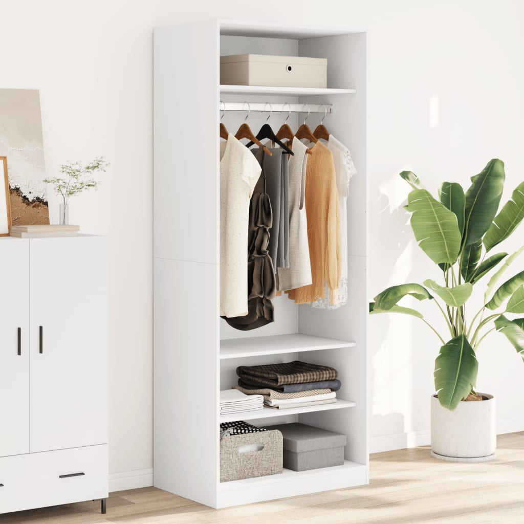 Armadio Bianco 80x50x200 Cm In Legno Multistrato