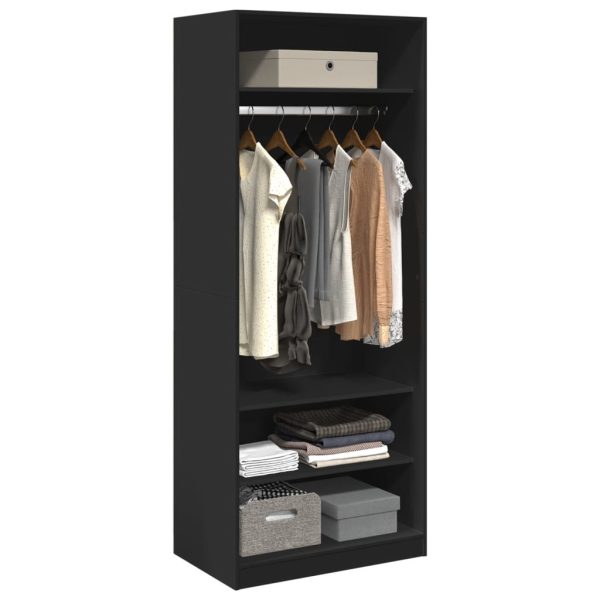 Armadio Nero 80x50x200 Cm In Legno Multistrato - Image 3