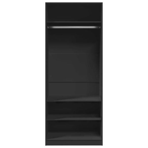 Armadio Nero 80x50x200 Cm In Legno Multistrato - Image 4