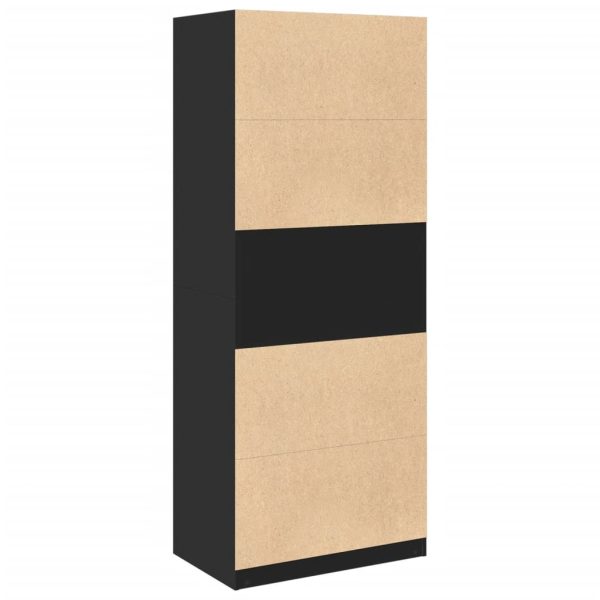 Armadio Nero 80x50x200 Cm In Legno Multistrato - Image 6