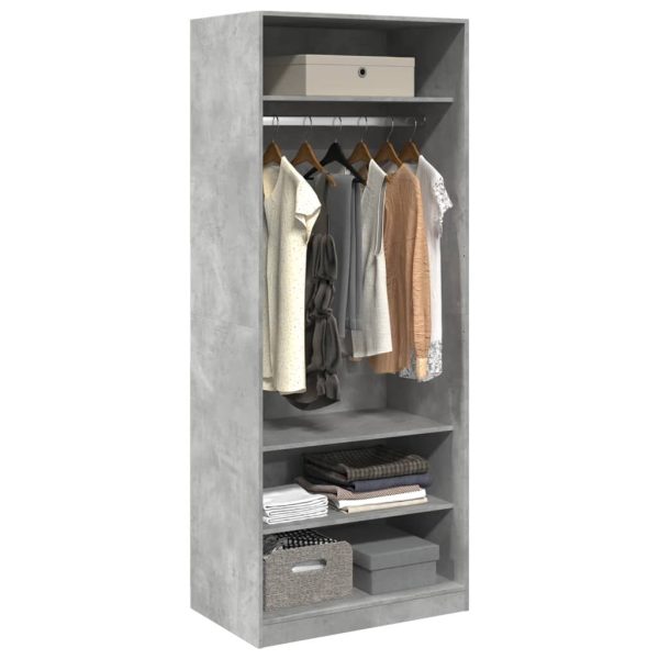 Armadio Grigio Cemento 80x50x200 Cm In Legno Multistrato - Image 3