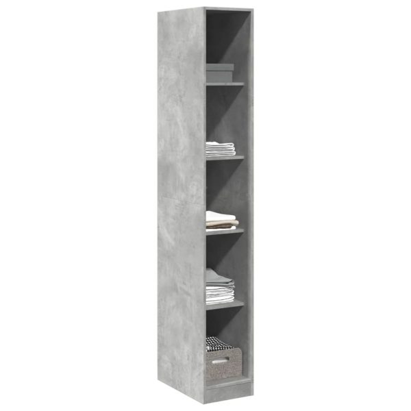 Armadio Grigio Cemento 30x50x200 Cm In Legno Multistrato - Image 3