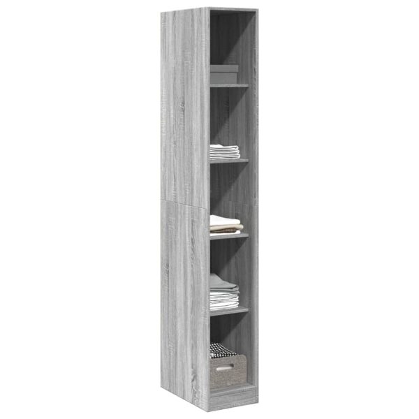 Armadio Grigio Sonoma 30x50x200 Cm In Legno Multistrato - Image 3
