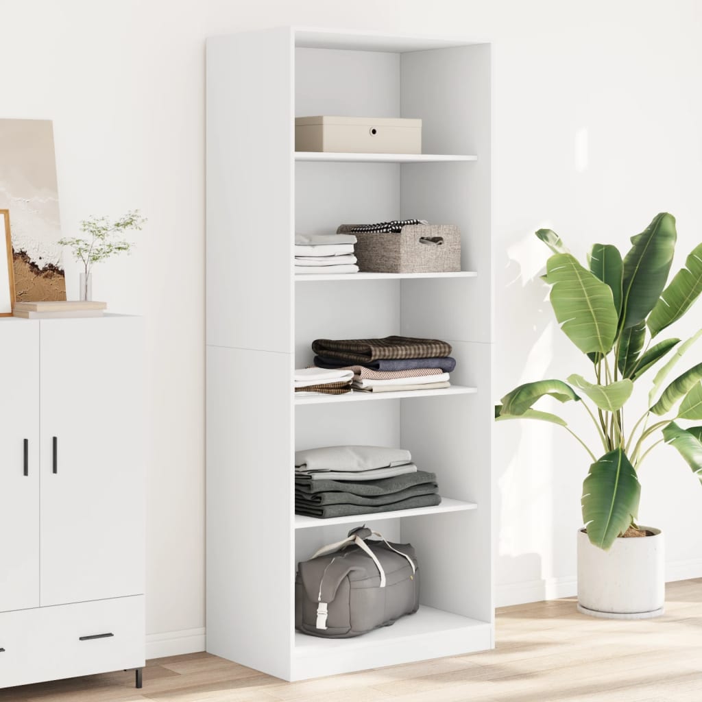 Armadio Bianco 80x50x200 Cm In Legno Multistrato