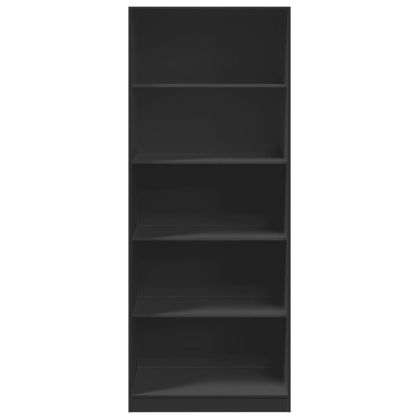 Armadio Nero 80x50x200 Cm In Legno Multistrato - Image 4