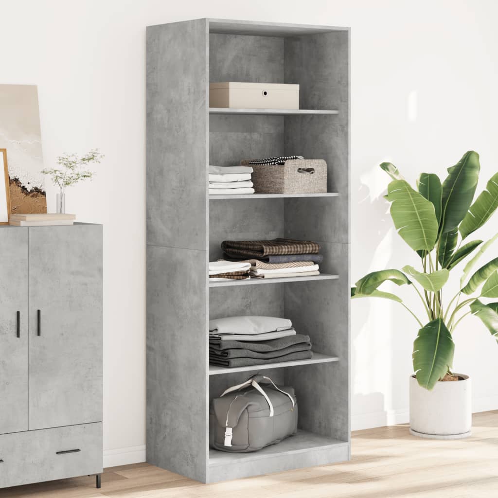 Armadio Grigio Cemento 80x50x200 Cm In Legno Multistrato