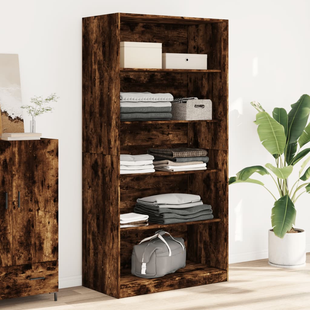 Armadio Rovere Fumo 100x50x200 Cm In Legno Multistrato
