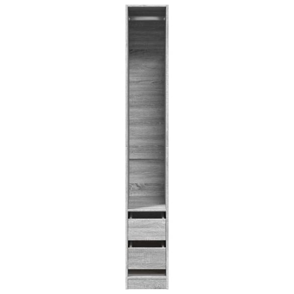 Armadio Grigio Sonoma 30x50x200 Cm In Legno Multistrato - Image 4