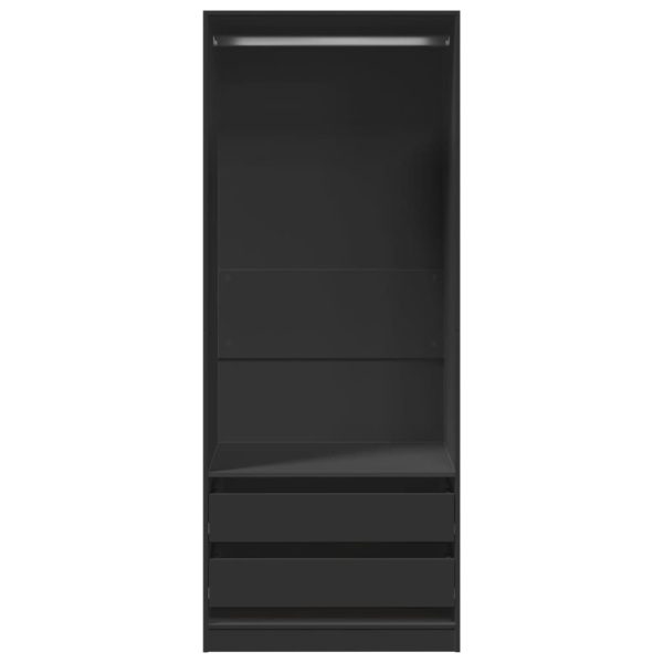 Armadio Nero 80x50x200 Cm In Legno Multistrato - Image 4