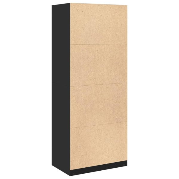Armadio Nero 80x50x200 Cm In Legno Multistrato - Image 6