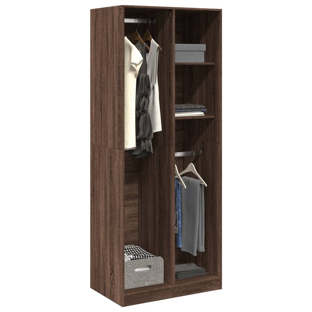 Armadio Rovere Marrone 80x50x200 Cm In Legno Multistrato