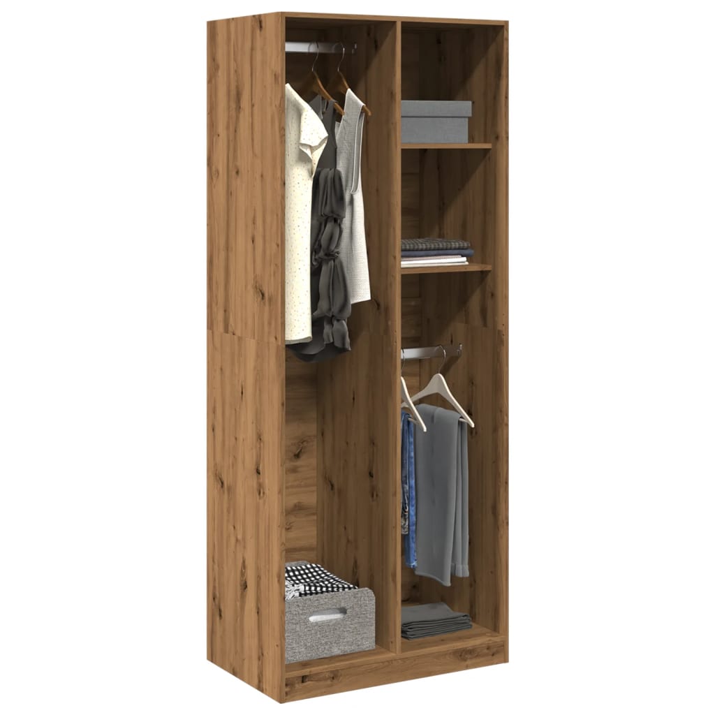 Armadio Rovere Artigianale 80x50x200 Cm In Legno Multistrato