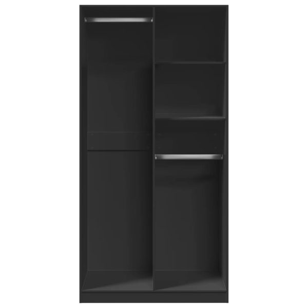 Armadio Nero 100x50x200 Cm In Legno Multistrato - Image 4
