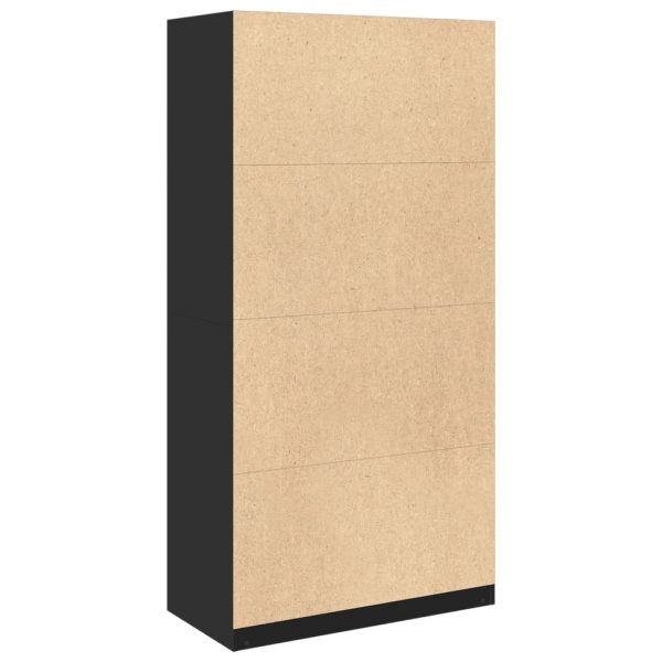 Armadio Nero 100x50x200 Cm In Legno Multistrato - Image 6