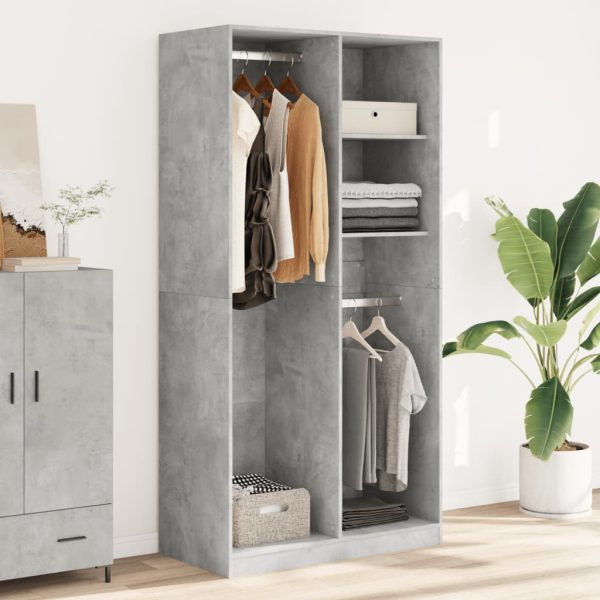 Armadio Grigio Cemento 100x50x200 Cm In Legno Multistrato - Image 3