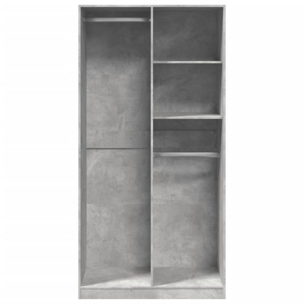 Armadio Grigio Cemento 100x50x200 Cm In Legno Multistrato - Image 4