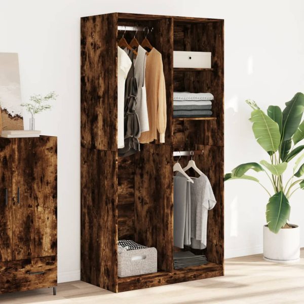 Armadio Rovere Fumo 100x50x200 Cm In Legno Multistrato - Image 3