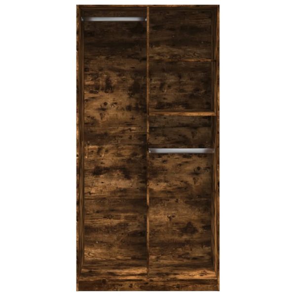 Armadio Rovere Fumo 100x50x200 Cm In Legno Multistrato - Image 4