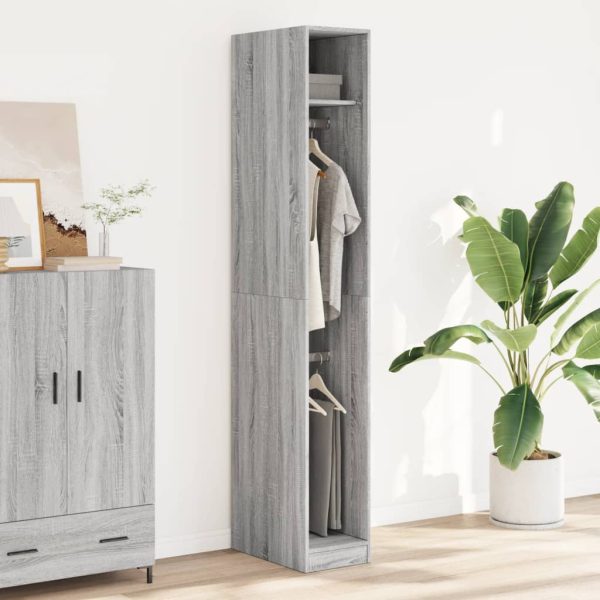 Armadio Grigio Sonoma 30x50x200 Cm In Legno Multistrato - Image 3