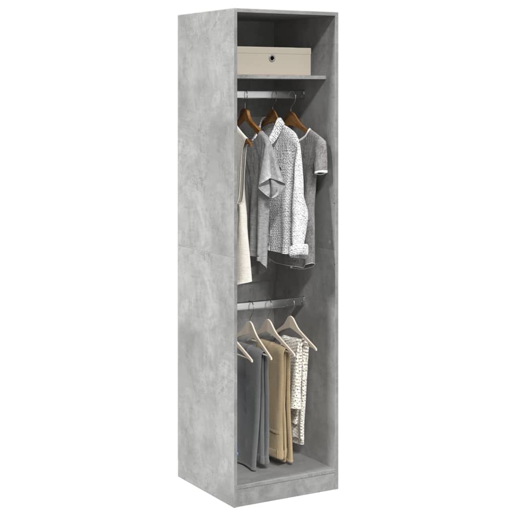 Armadio Grigio Cemento 50x50x200 Cm In Legno Multistrato