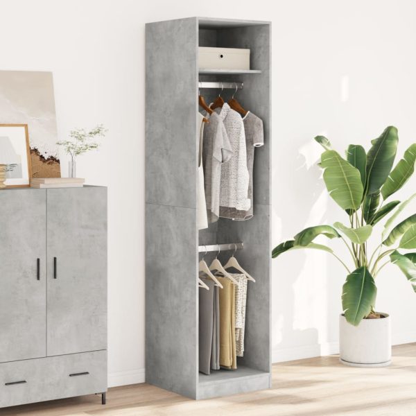 Armadio Grigio Cemento 50x50x200 Cm In Legno Multistrato - Image 3