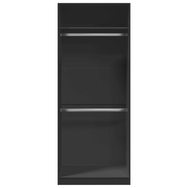 Armadio Nero 80x50x200 Cm In Legno Multistrato - Image 4