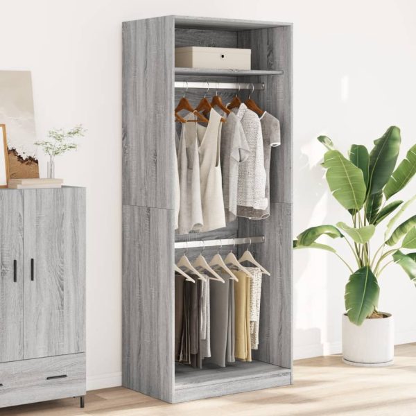 Armadio Grigio Sonoma 80x50x200 Cm In Legno Multistrato - Image 3