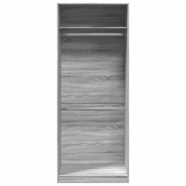 Armadio Grigio Sonoma 80x50x200 Cm In Legno Multistrato - Image 4