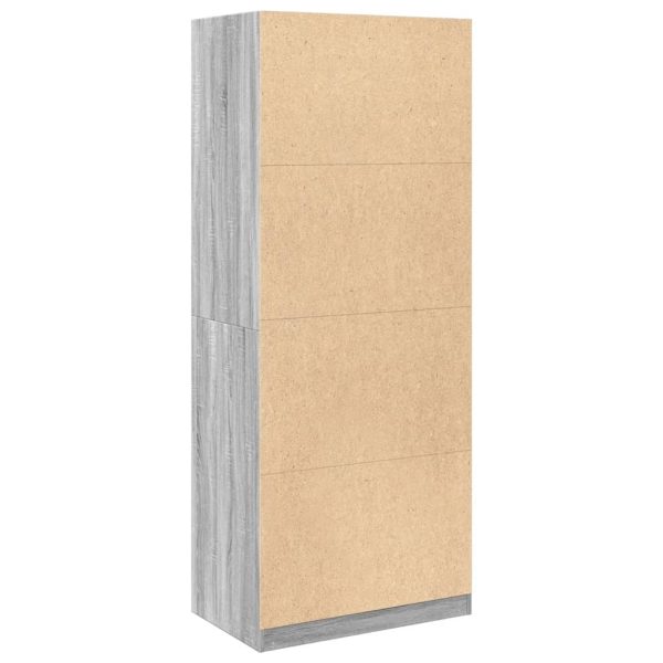 Armadio Grigio Sonoma 80x50x200 Cm In Legno Multistrato - Image 6