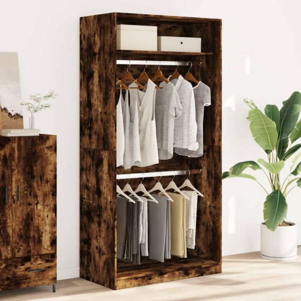 Armadio Rovere Fumo 100x50x200 Cm In Legno Multistrato - Image 3
