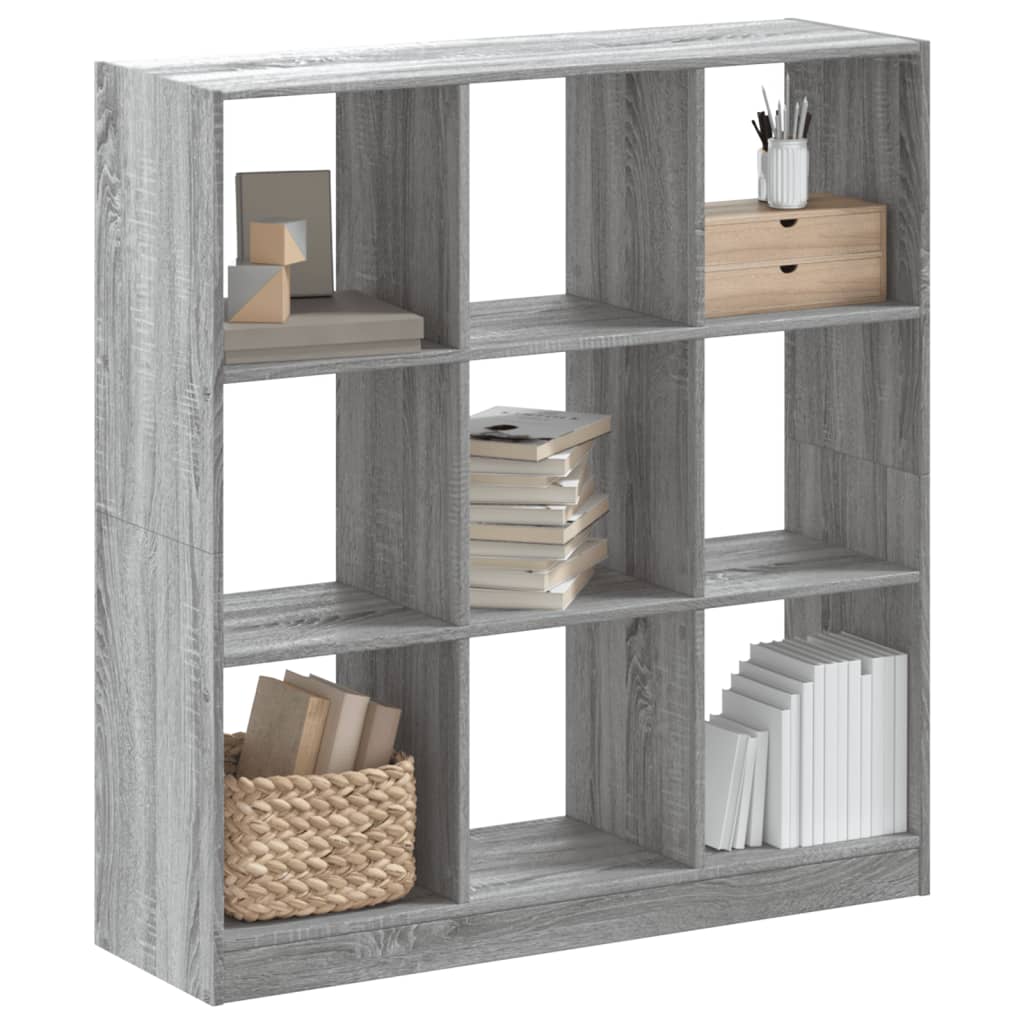 Libreria Grigio Sonoma 102x32x108 Cm In Legno Multistrato